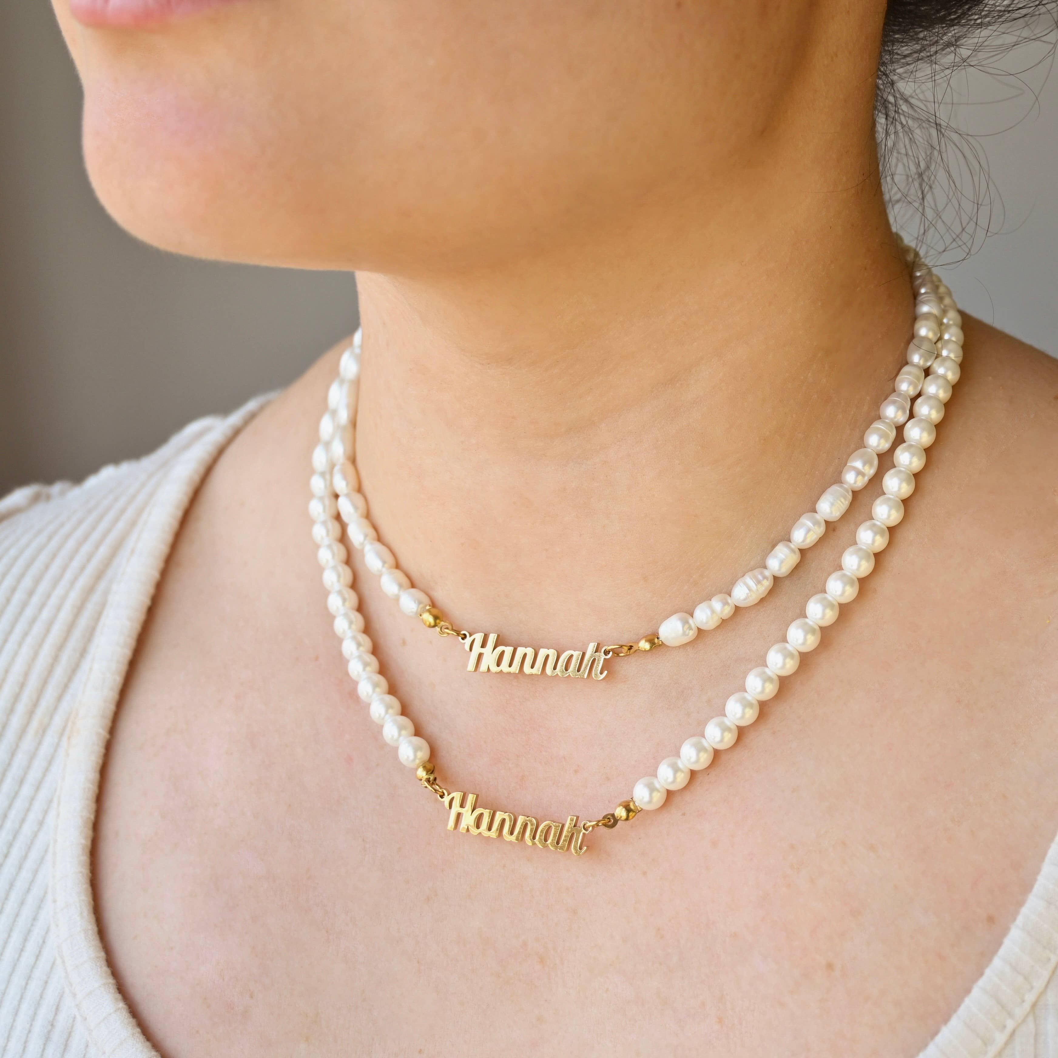 Blueyejewelry – wholesale Pendant/charm necklace – Pearl Name Necklace - 18k Gold Custom Pearl Necklace9