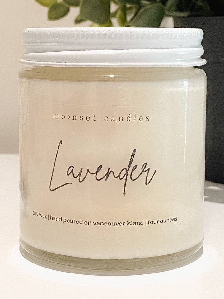 Lavender- 4oz Mini Soy Wax Candle for wholesale by Moonset Candles