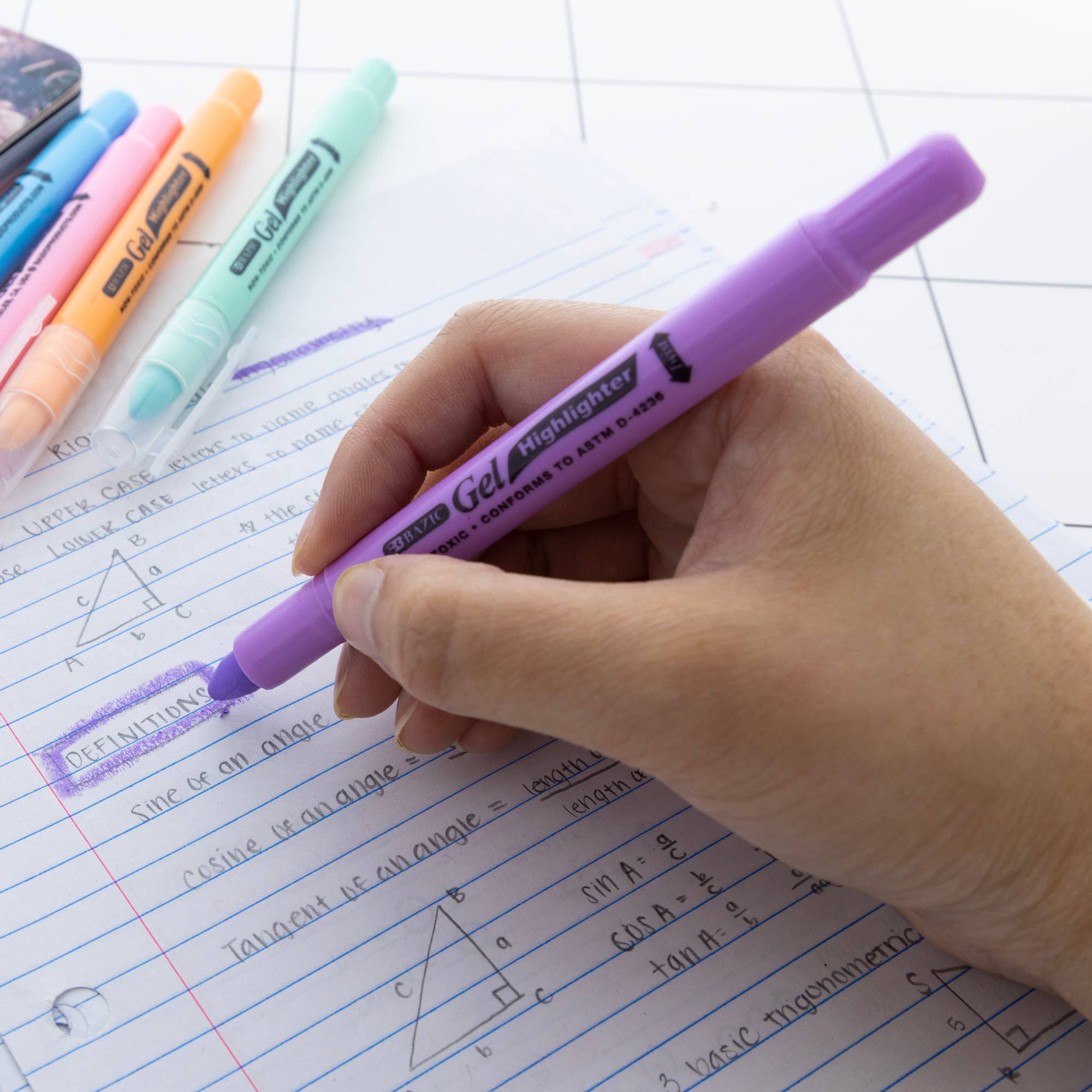 BAZIC Products - Wholesale Highlighter - Gel Bible Highlighter 5 Pastel Color4