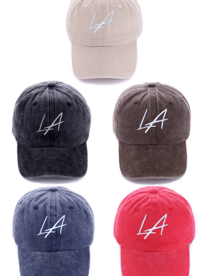 Washed Embroidered City Caps Hats for wholesale by Vanilla Monkey