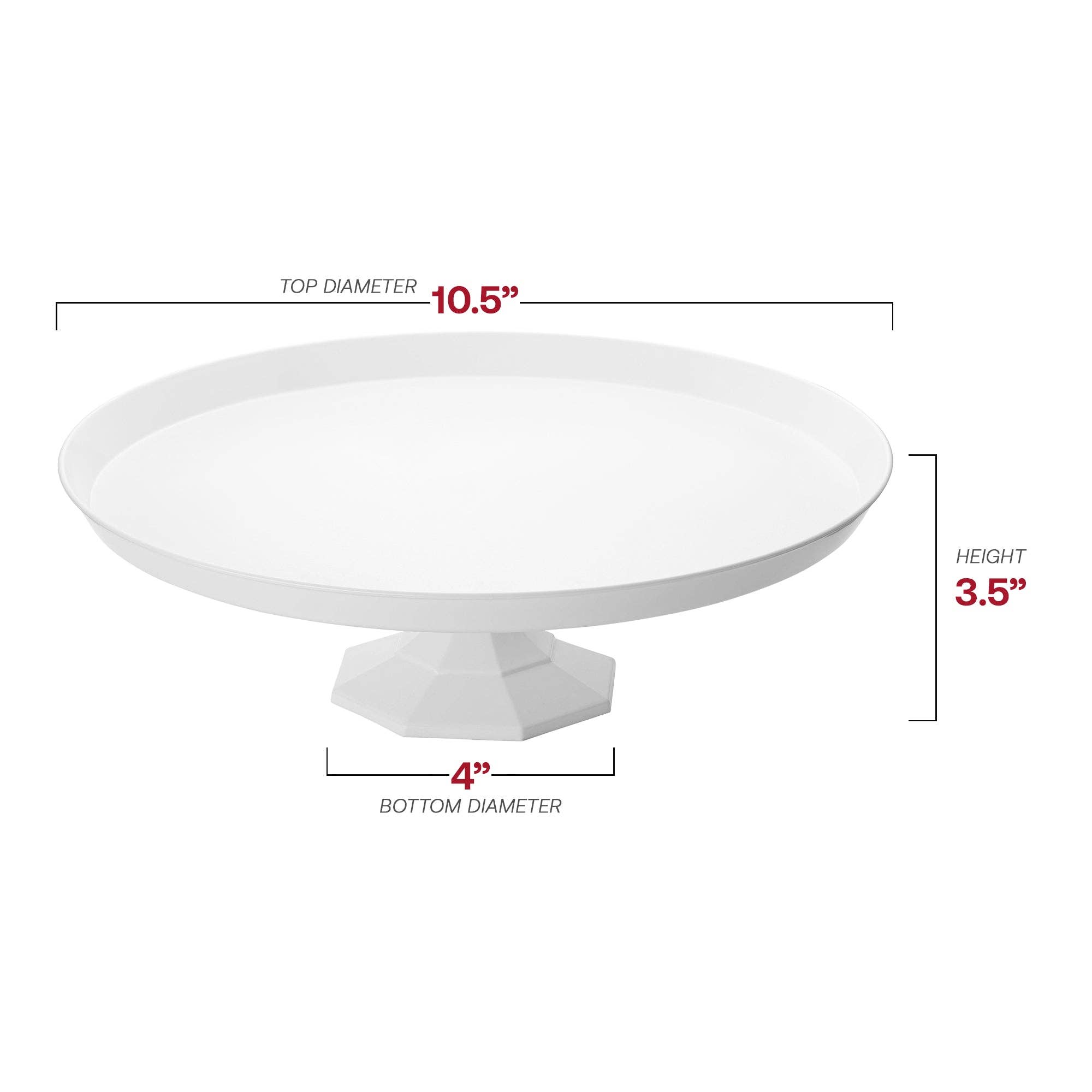 Smarty had a Party – wholesale Cake stand – 10.5" White Small Round Plastic Cake Stands - 12 pcs2