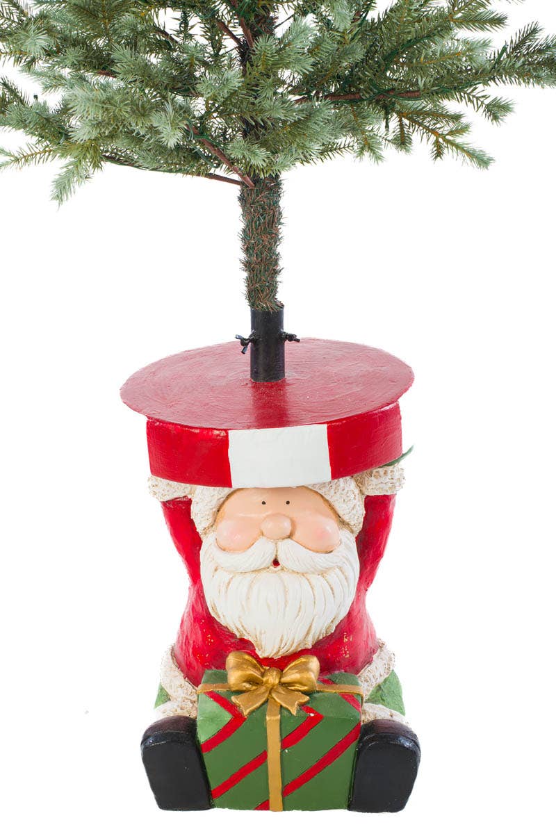Starlight Collection - Wholesale Tree skirt - NEW-Red Toon Santa Christmas Tree Stand With Gift Box