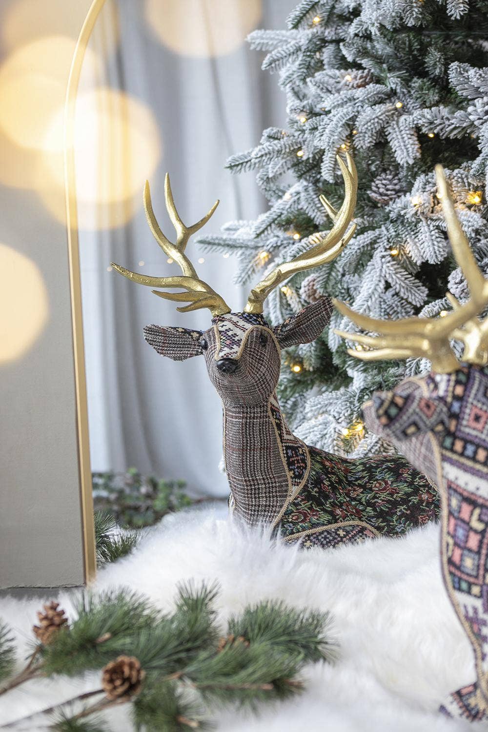 A&B Home Group Inc. - Wholesale Christmas Decoration - 22.5x13.8x23.5" Luxe Lounging Velvet Deer Figurine3