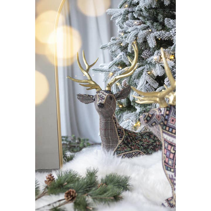 A&B Home Group Inc. - Wholesale Christmas Decoration - 22.5x13.8x23.5" Luxe Lounging Velvet Deer Figurine3