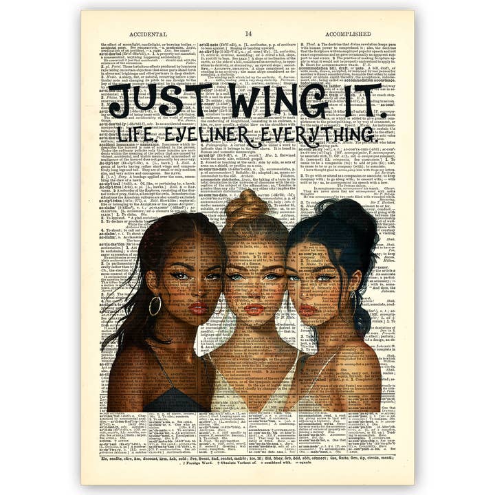 Art Print Dictionary Page | Just Wing It for wholesale by Vintage Dictionary Art