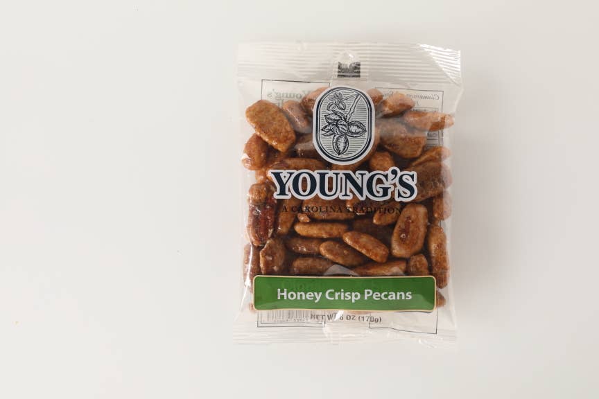 Young’s Premium Foods - Wholesale Nuts - Honey Crisp Pecans 6oz Snack Bag