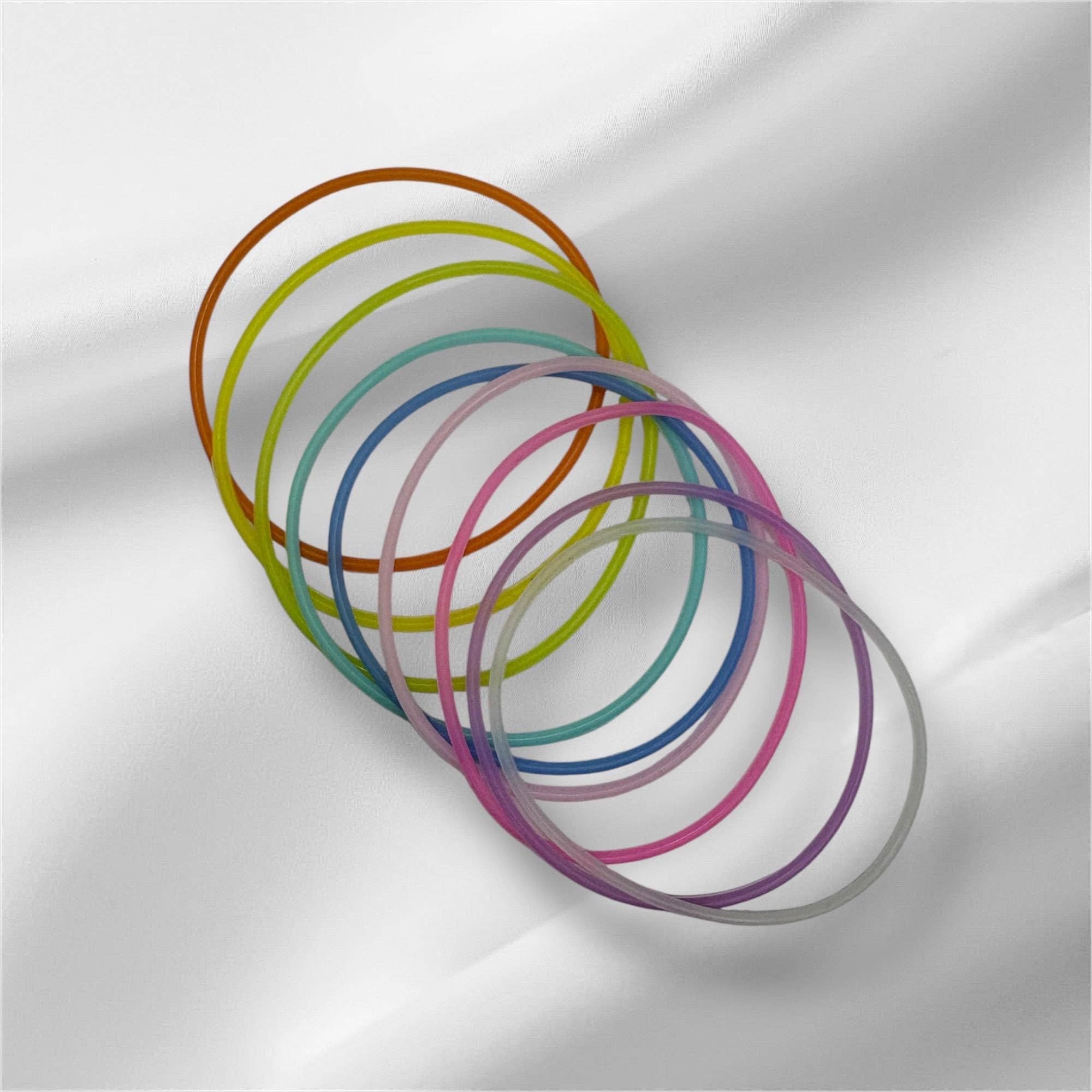 ASAP Craft Supplies - Wholesale Jewelry Set - Glow in the Dark Silicone Jelly Bracelets - Stackable - set of 9 - size 81