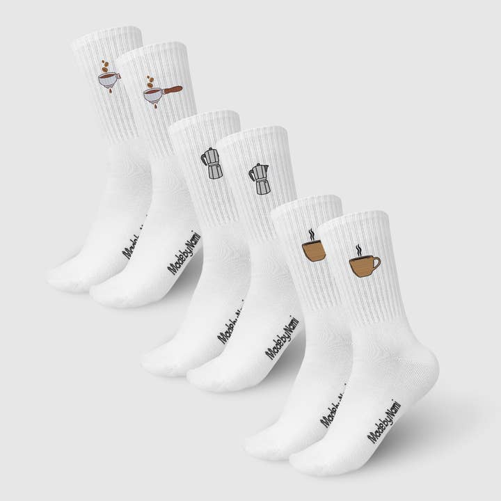 3 Paar Weiße Socken mit Kaffee Motiv und andere Ergebnisse für coffee im Großhandel. Kostenlose Rücksendungen und 60-Tage-Zahlungsziel auf Faire im Trend auf Faire.