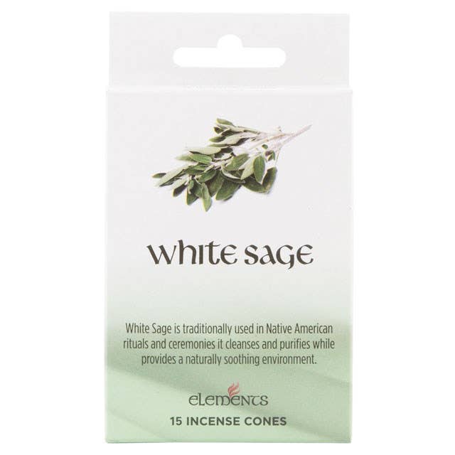 Something Different Wholesale - Wholesale Incense - Set of 12 Packets of Elements White Sage Incense Cones