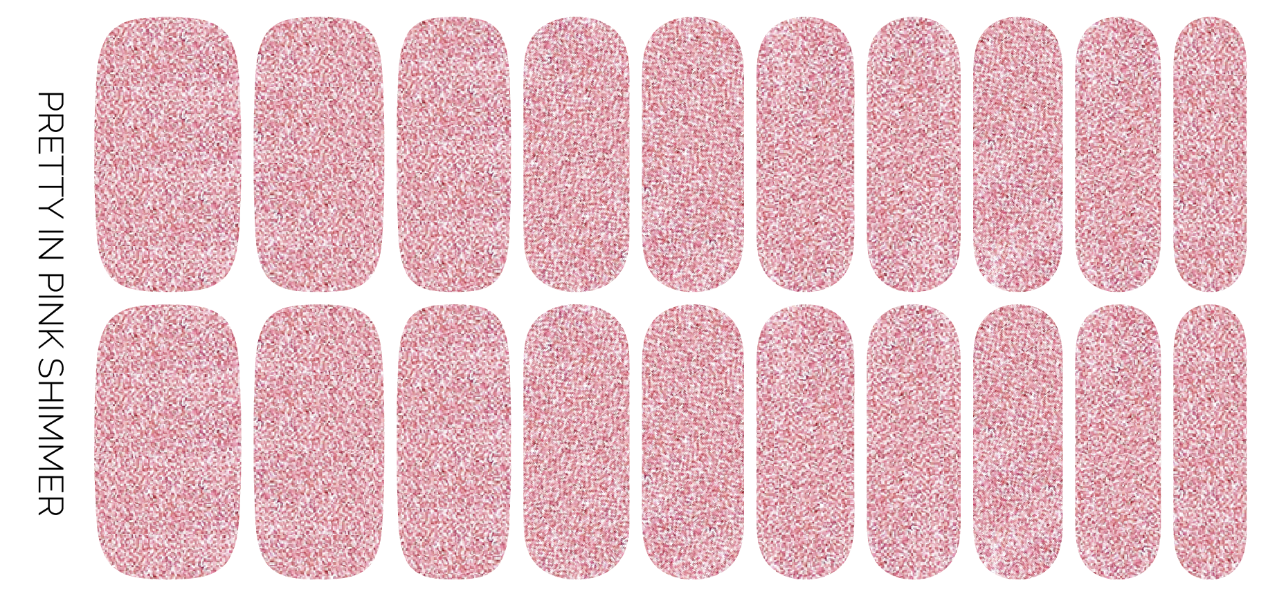 Ivy & Ash - Wholesale Nail Art/Decal - Pretty in Pink Shimmer | Light Baby Pink Glitter Nail Wraps3