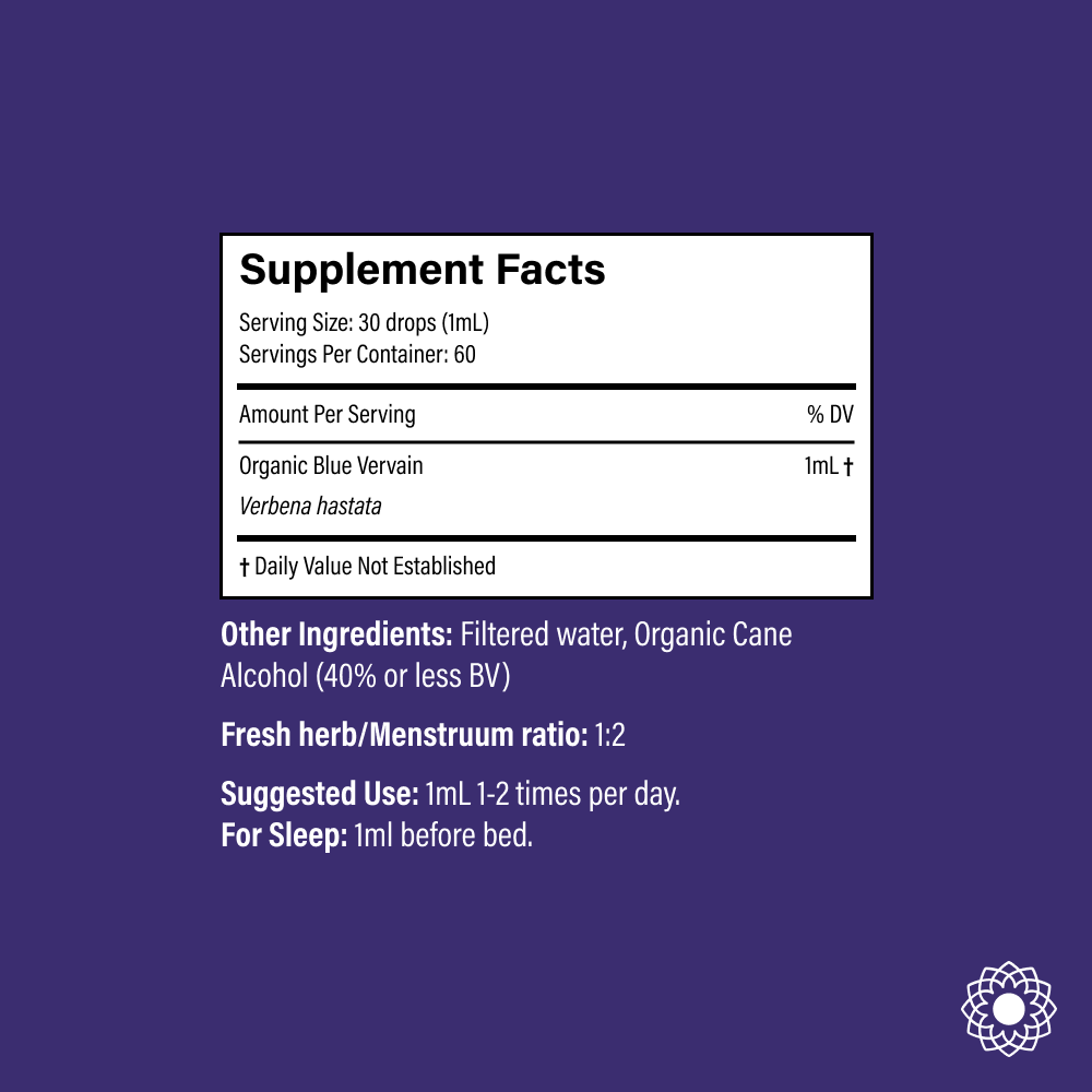 Portland Ashwagandha Farm - Vendita all'ingrosso Tinture - Blue Vervain - Tintura spagyrica fresca6