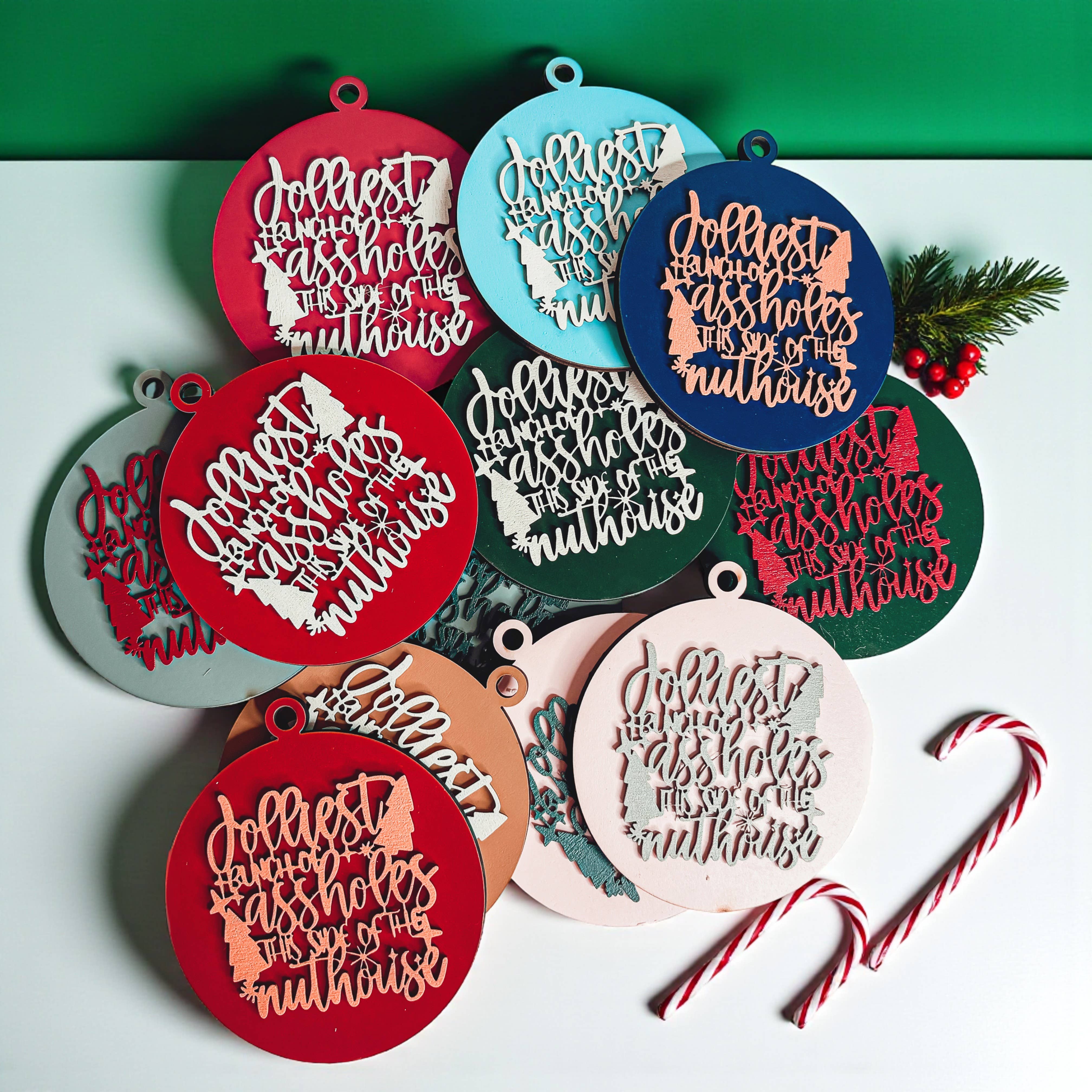 Gia Roma - Wholesale Ornament - Hanging Christmas Decor + Handmade Wooden Ornament Funny150