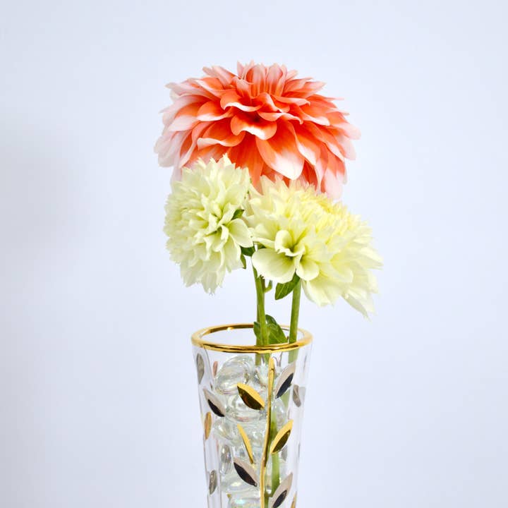 Via Graceffo – Großhandel Vasen – Blumenrebe, Knospenvase, italienischer Kristall aus Platin und Gold5