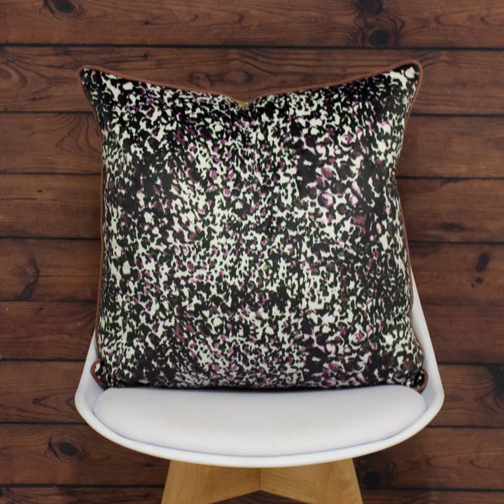 Mika Leopard Cushion Rose Pink/Green for wholesale on Faire5