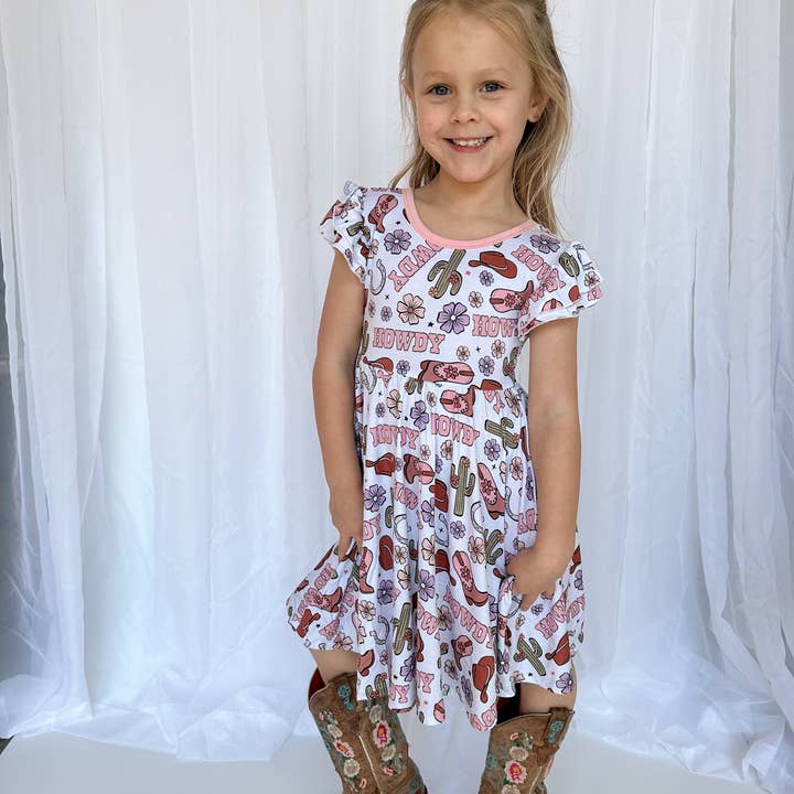 Howdy Darling Twirlkleid für Kleinkinder für den Großhandel von Jensens Jammies