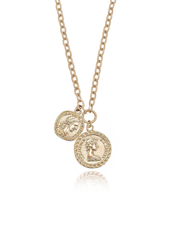 The Adventurer Double Coin Necklace for wholesale by Ettika