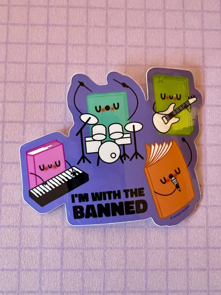 I'm With the Banned Sticker for wholesale by Apridot Studios