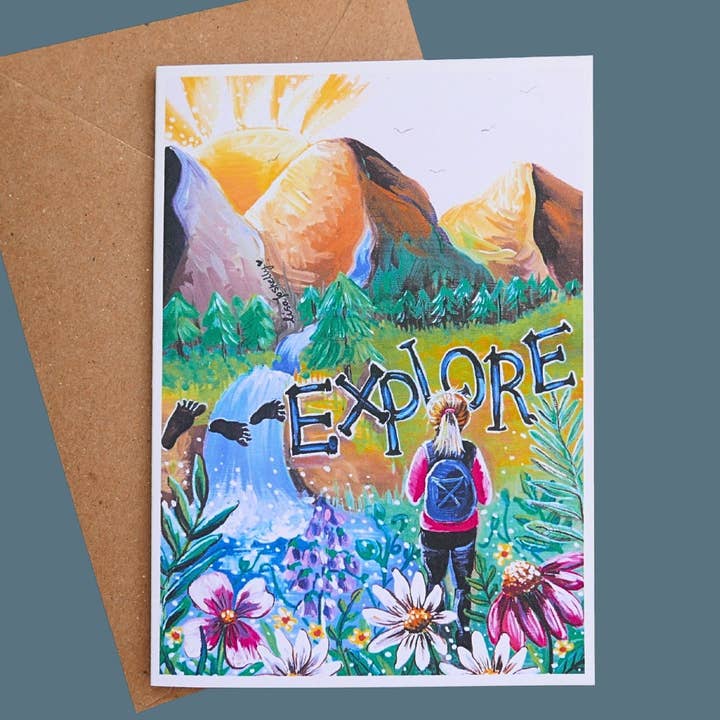 Greetings Card 'Bloom in 'Explore' for wholesale by ReKINDle By Lisa
