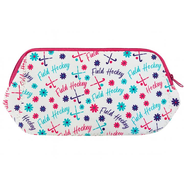 Field Hockey Black Cosmetic Bag for wholesale by Sportybella