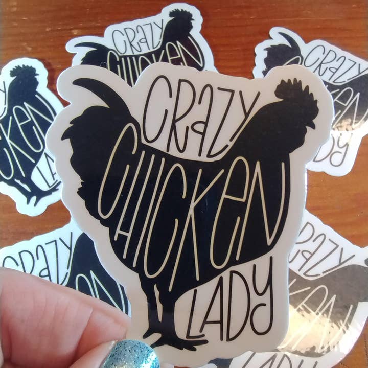 The Crafty Bookworm3 - Wholesale Sticker - Crazy Chicken Lady Sticker for Phone, Laptop, Gifts2