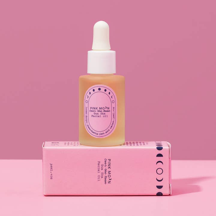 Over the Moon Gua Sha Facial Oil - Moringa, Rose for wholesale by Pink Moon
