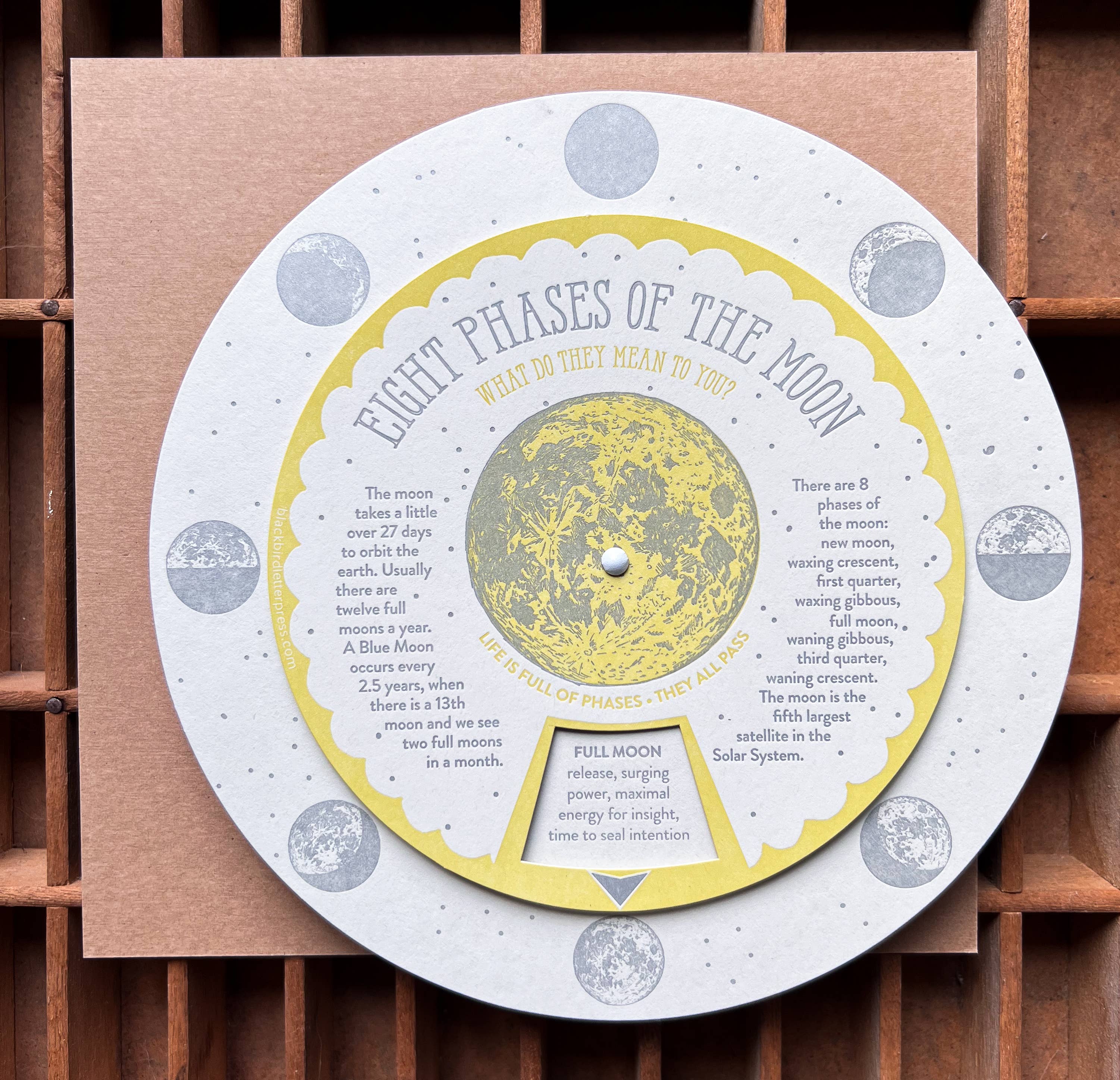 Blackbird Letterpress – wholesale Vardagliga hälsningskort – Månfaser Spinner1