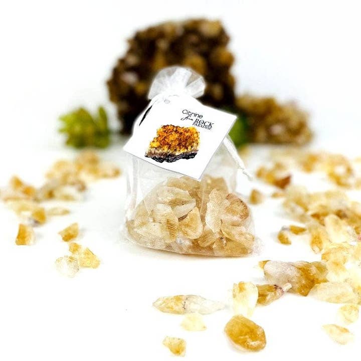 Rock Paradise - Wholesale Spiritual Stone/Crystal - Crystal Citrine and Golden Amethyst Stones in Organza Bag1
