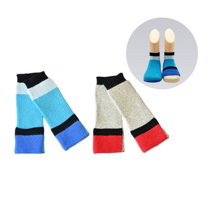 Baby Gripper socks -2 pack - Blue and Grey for wholesale by Peekaboo Socks