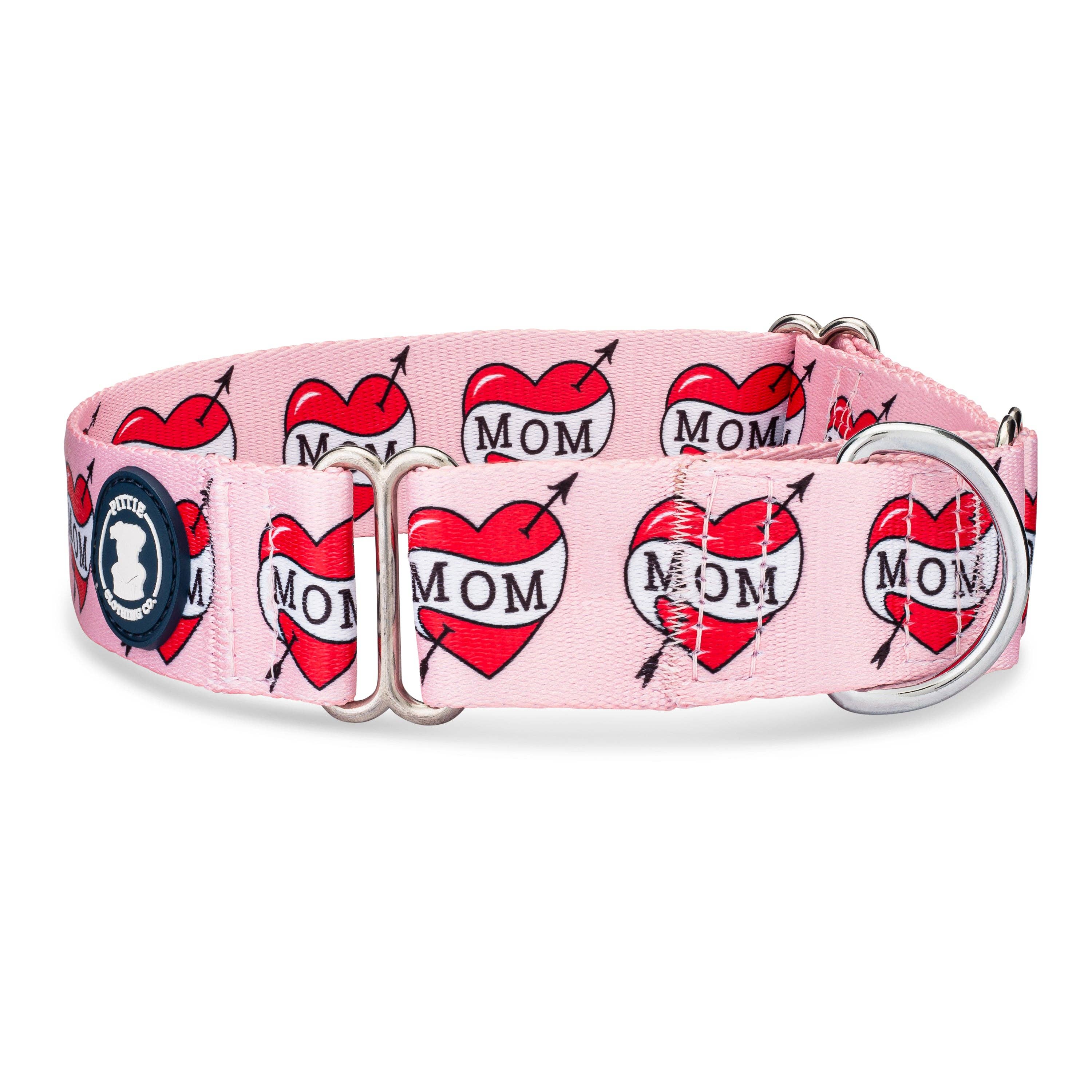 Pittie Clothing Co. - Wholesale Pet Collar - Dog - Pink 'MOM' Heart Tattoo Collar0