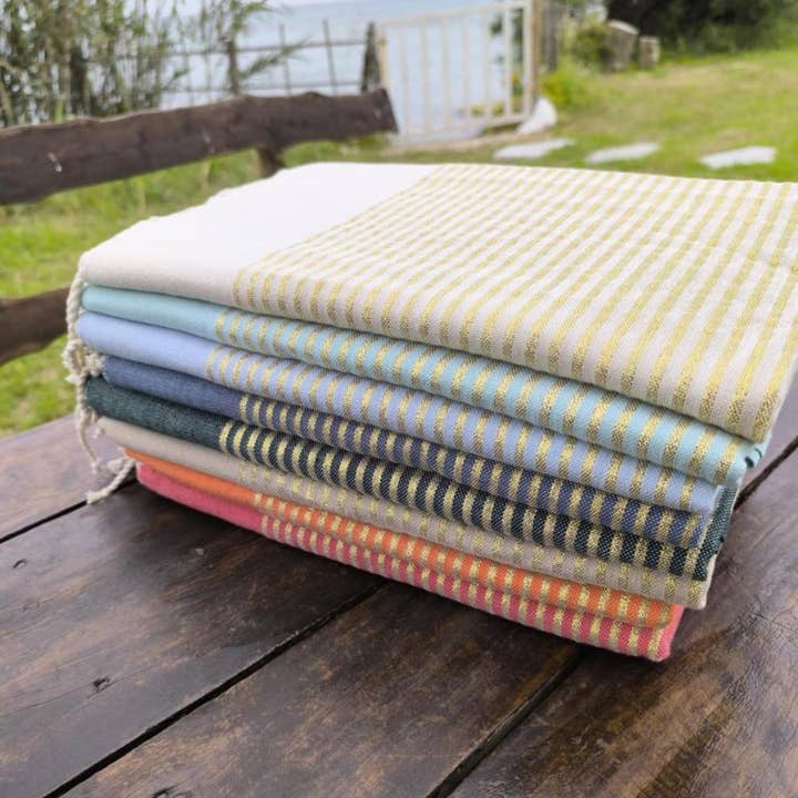 Fouta Tunisia - Wholesale Beach Towel - Fouta with golden lurex threads8