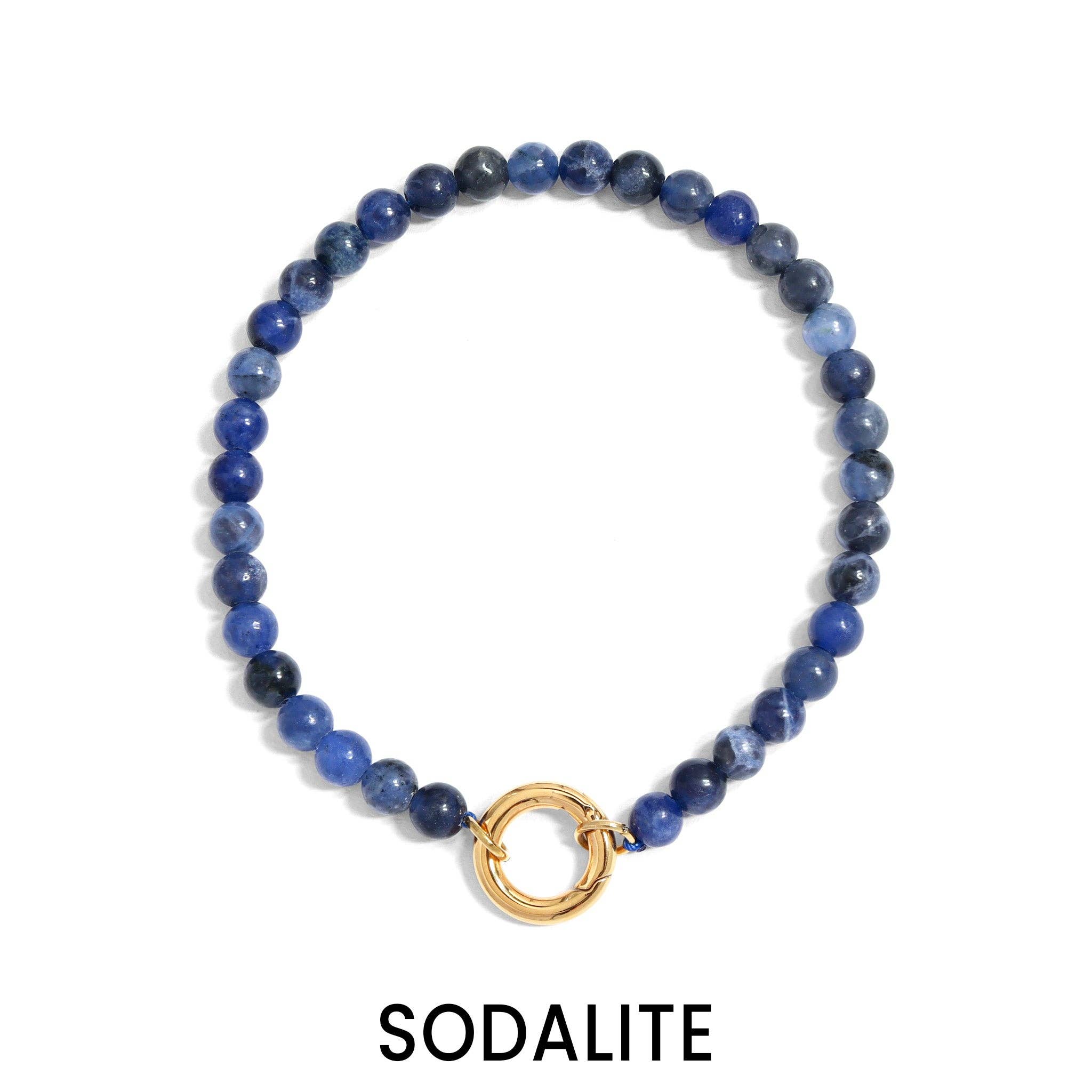 18K Gold PVD Stainless Steel Semi Precious Natural Stone Charm Keeper Bracelet for wholesale on Faire3