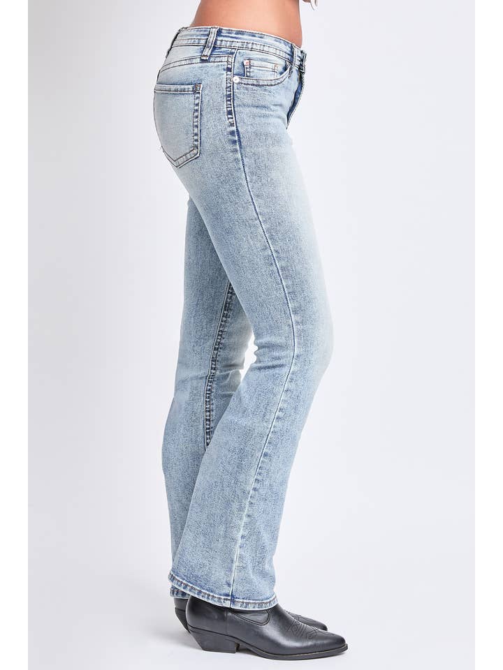 YMI - Wholesale Jeans - Women's - Mid Rise Clean Hem Premium Stitch Bootcut Jeans