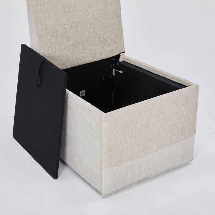 39F Inc. - Wholesale Chair - Set of 2 Linen Upholstered Storage Dining Chairs with Caster1