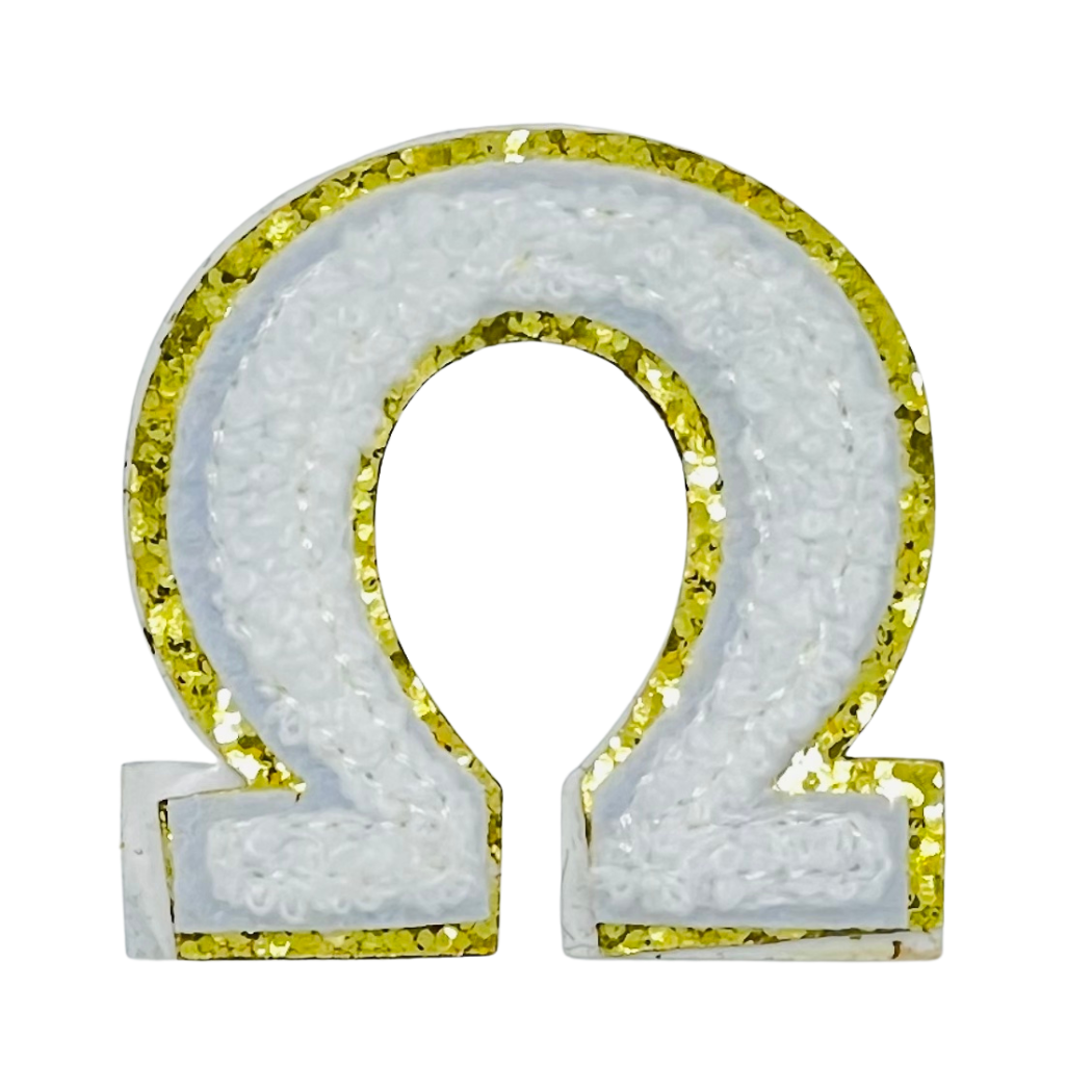 Sarahndipity Shop - Vente Écusson - Écusson autocollant en forme de lettre grecque en chenille/sequins4