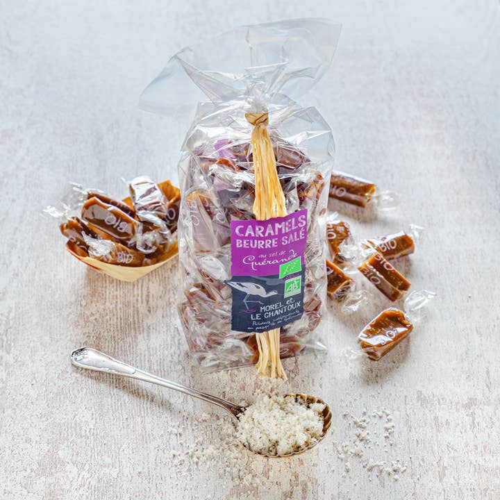 ORGANIC SALTED BUTTER CARAMEL - 180 g bag for wholesale by L'atelier du sel - Morel & Le Chantoux
