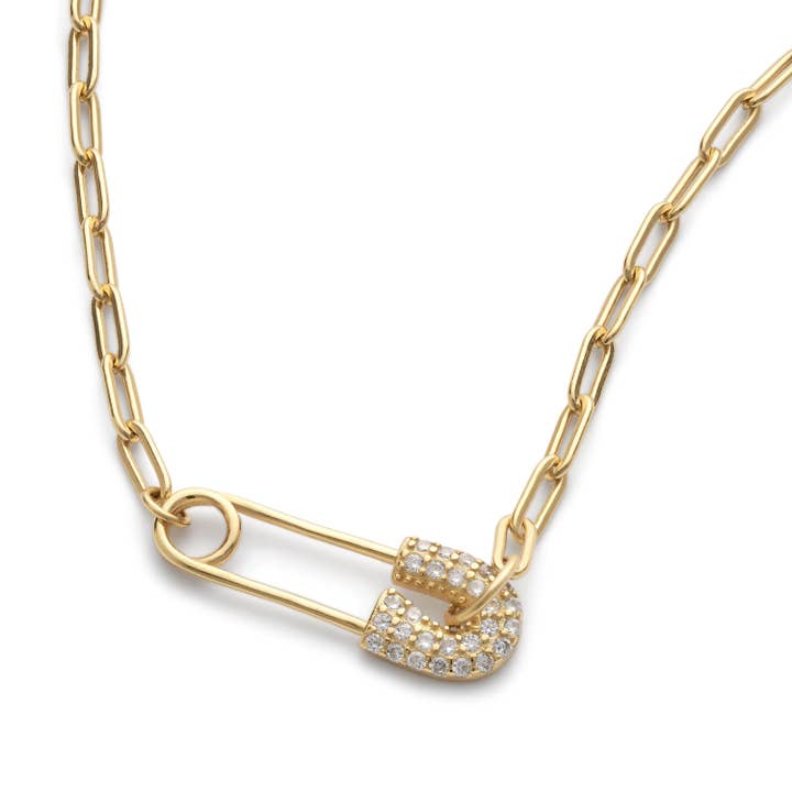 Dainty 14K guld säkerhetsnål choker för wholesale av Elk & Bloom