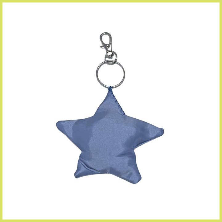 Dusty Blue Star Bag Charm for wholesale by Trash Bandit NYC