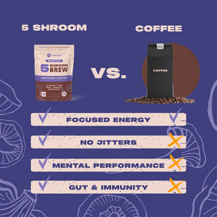 360 Nutriton - Wholesale Protein/Superfood Powder - 5 Shroom Brew - Adaptogenic Cacao 5 oz2