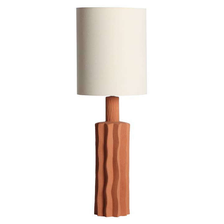 Lámpara de sobremesa cerámica en color terracota 33x33x10CM para venta al por mayor de Kodu