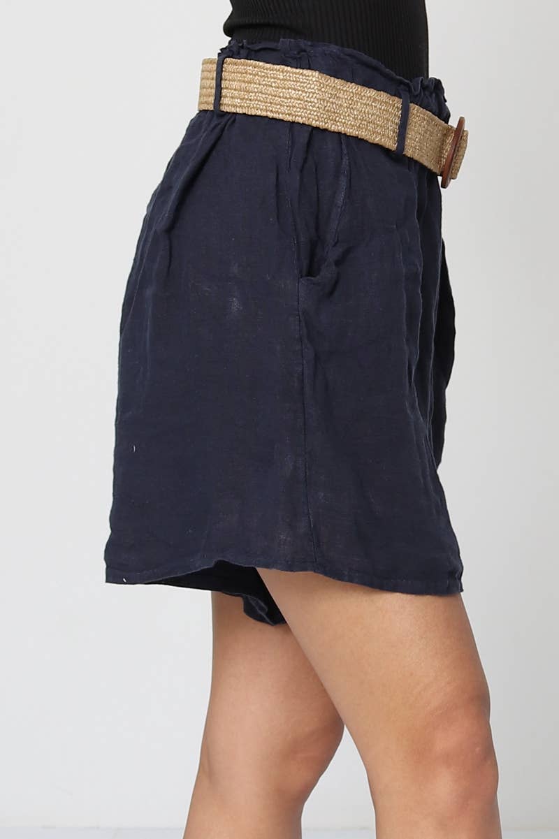 LÉA & LUC – wholesale Shorts – Dam – Shorts i 100 % linne med bälte REF. 505759