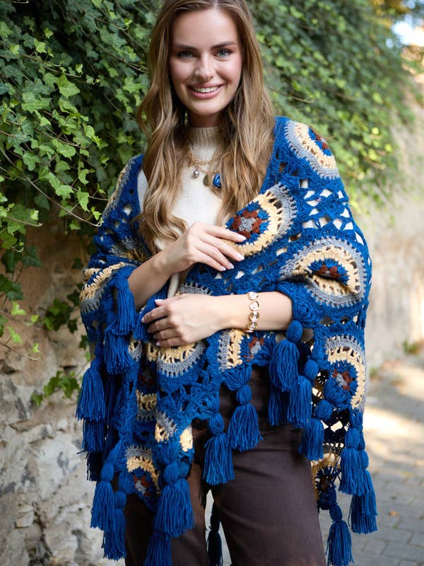 Crocheted Sunshine Shawl for wholesale by SAACHI