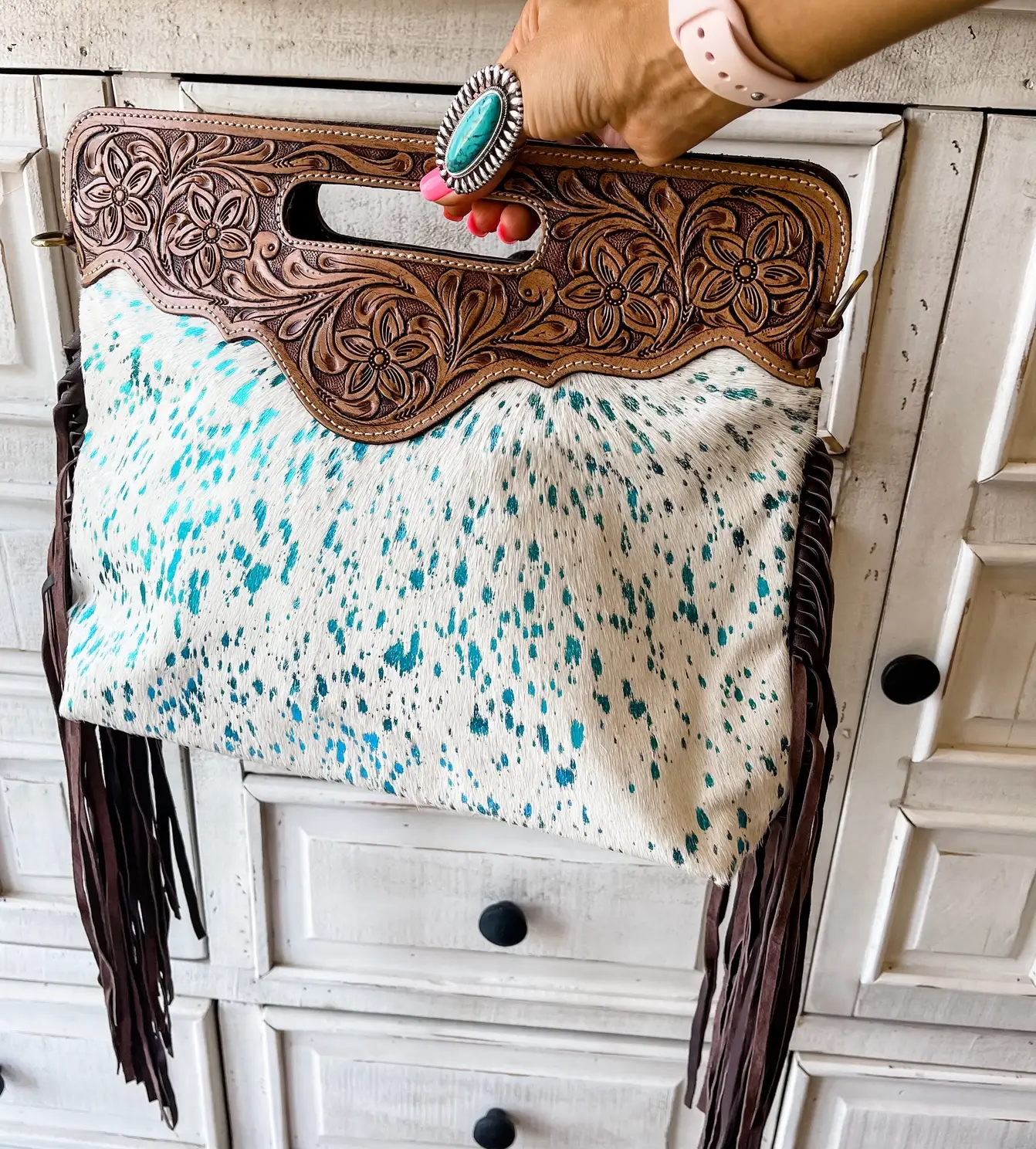 Boho Ranch Shop - Wholesale Crossbody Bag - Women's - The Maggie - Hand Tooled Leather Cowhide Crossbody Purse Bag16
