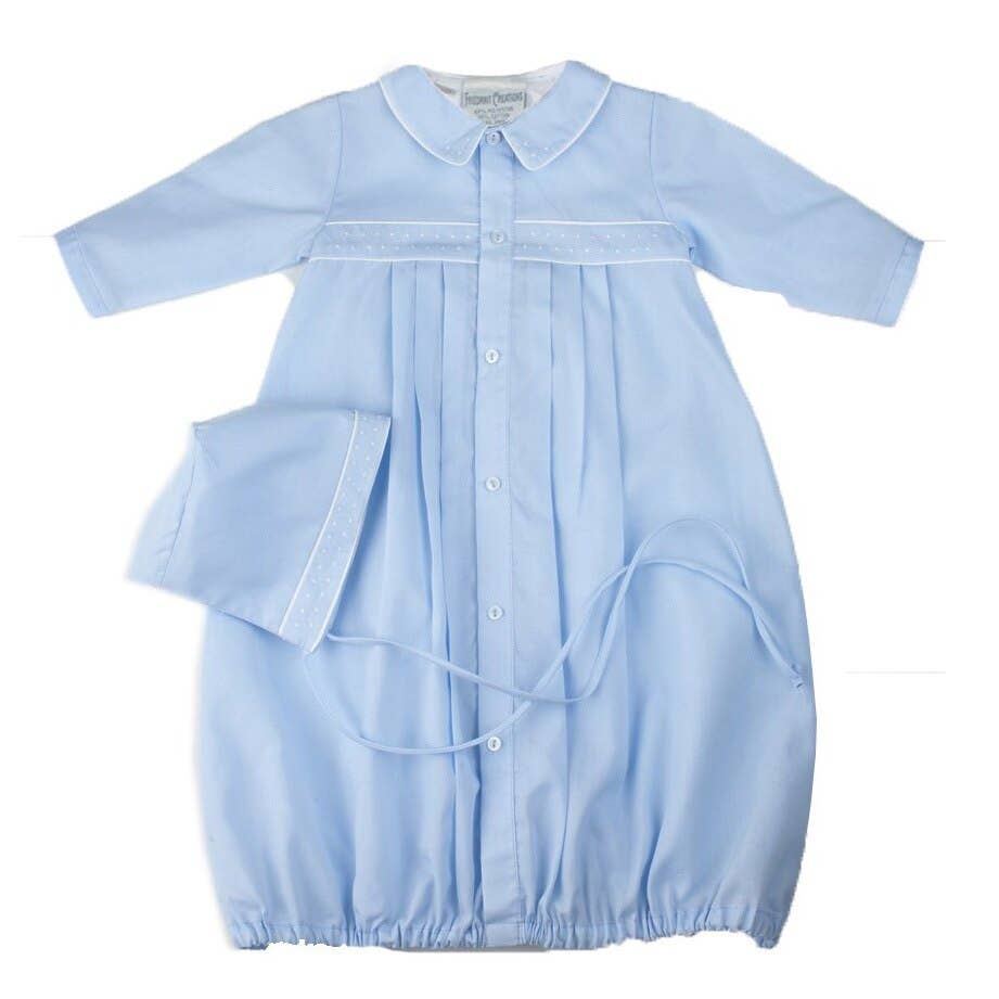 Feltman Brothers - Wholesale Babygown Set - Baby - Preemie Boys Dot Embroidered Take Me Home Gown with Hat0