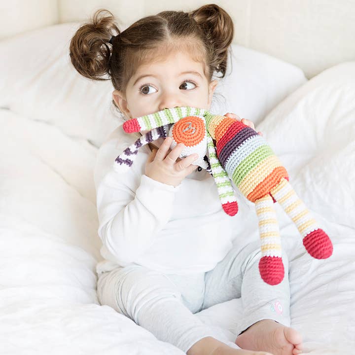 Pebble - Wholesale Stuffed/Plush Toy - Kids & Baby - Velvety Plush Organic Rainbow Bunny