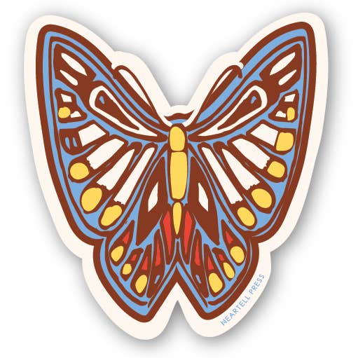 Eco Friendly Butterfly Die Cut Sticker for wholesale by Heartell Press