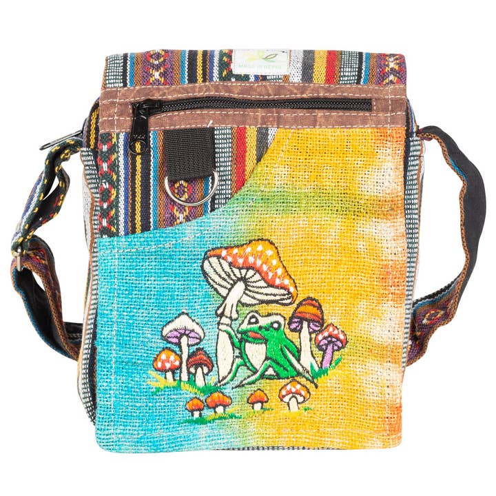 SMALL MESSENGER WITH MUSHROOM FROG for wholesale by Benjamin International