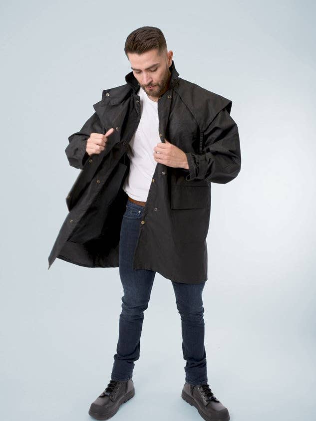 Unisex Oilskin Short Coat with Hood for wholesale by Claybourn