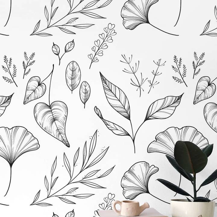 Heartspace Art - Wholesale Wallpaper - Laurel Leaf Print Wallpaper2