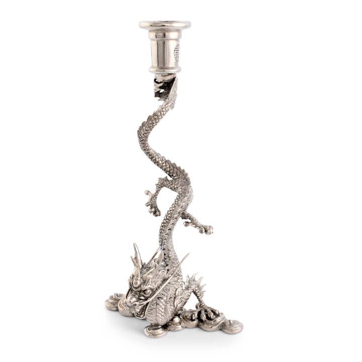 Vagabond House – wholesale Candle holder – Dragon Pewter Candlestick