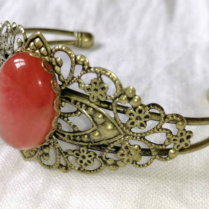 Opaline pink bronze bracelet for wholesale by Blue Moon Bijoux